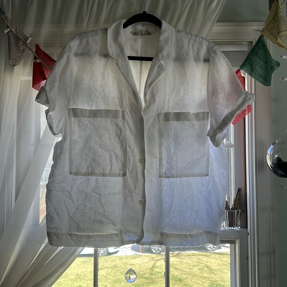 Everlane White Linen button down